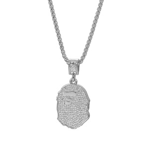 Collier pendentif tête de singe en zircon complet, nouveau design, vente en gros, bijoux pour hommes style hip-hop, accessoires de scène quotidiens, approvisionnement en vrac - Product Image 2