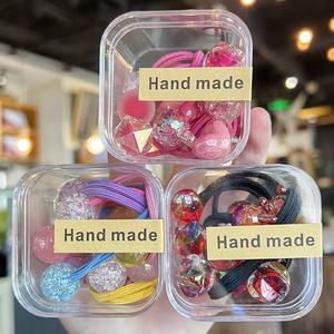 Venta al por mayor de colores de alta elasticidad de verano Sweet6pcs/set banda de goma para el cabello niñas azul mate corazón bola bebé lazos para el cabello accesorios para el cabello - Product Image 4