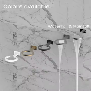 Hiện đại bồn tắm thông minh Vòi hoa sen vòi chải vàng in-tường Brass Vòi Hoa Sen Lọc đầu với gốm van Thác vòi hoa sen đặt - Product Image 6