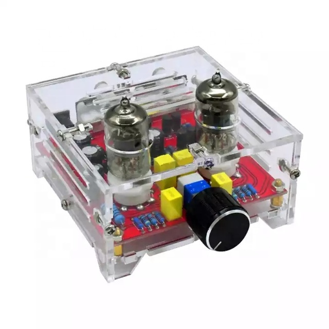 XH-A201 6J1 Class A HIFI Electron Tube Preamplifier Tube Amplifier Module Finished Power Amplifier Board With Acrylic Chassis