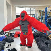 Blowup Réaliste King Kong Gonflable Costume Halloween En Peluche Fourrure Gorille Mascotte Carnaval Robe Costume Fourrure Gorille Costume