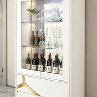 Vitrina de Madera Blanca para Vino, Mueble de Salón, Almacenamiento, Exhibición, Estante para Botellas, Aparador, Muebles Modernos de Lujo para el Hogar