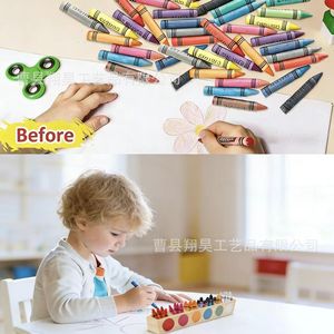 Wooden Storage Box For Crayons And Markers <b>Desktop</b> Organizer With <b>Shelf</b> Design For Children's Art Supplies - Product Image 1