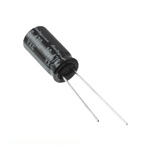 ตัวแทนจำหน่ายอย่างเป็นทางการ 16YXG470MEFC8X16 ตัวเก็บประจุแบบ Through Hole CAP ALUM 470UF 20% 16V RADIAL TH 470 uF - Product Image 1