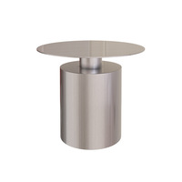Table basse modulaire en acier inoxydable de style nordique moderne, table d'appoint de canapé en métal d'inspiration luxueuse, table basse ronde