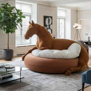 Levensgrote paardvormige bank, unieke dierenvormige leeshoek, extra grote paardvormige zitzak met rugleuning - Product Image 6