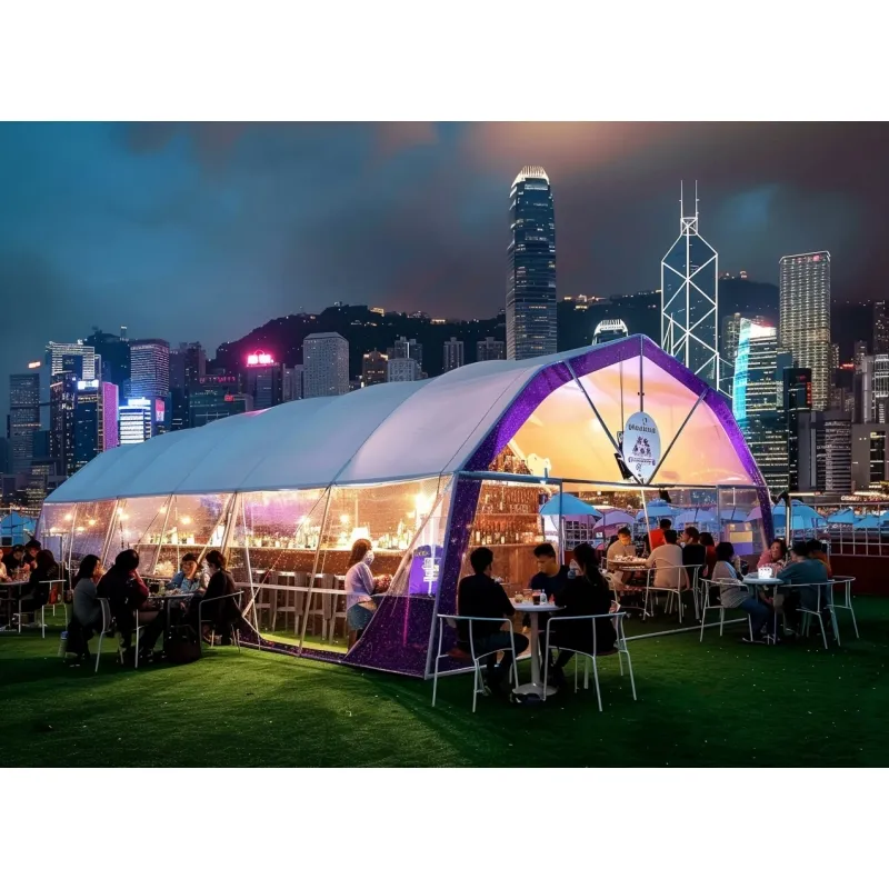 आउटडोर सम्मेलन के लिए उच्च गुणवत्ता वाली घुमावदार छत संरचनाएं तम्बू