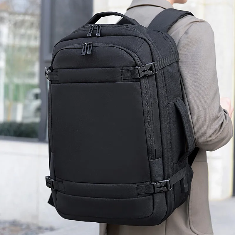 Tas punggung Laptop bisnis kapasitas tinggi, tas ransel sekolah kain kekuatan tinggi multifungsi tahan air