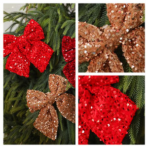 חם מכירה חמה 25 ס "מ נצנצים נצנצים" חג המולד עץ קשת חג המולד עץ התלוי קישוט - Product Image 4