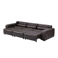 Nouveau canapé-lit électrique intelligent avec fonction coulissante, en cuir pleine fleur, inclinable et convertible, pour salon
