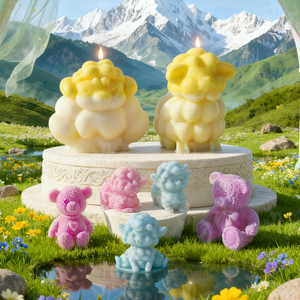 J10-527 अनुकूलित भेड़ सुगंधित मोमबत्ती सिलिकॉन मोल्ड फैलते पत्थर हस्तनिर्मित साबुन कला आभूषण स्मारिका मोल्ड मोमबत्ती - Product Image 1