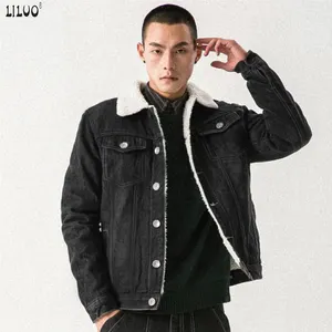 Liluo Newly Fashion Winter Jacket Men Vintage Designer Plus Size Casual Cotton Denim Warm Coats Outwear Thick Velvet Parka