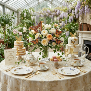 <span class=keywords><strong>Service</strong></span> de table de luxe en or véritable, motif papillon, en <span class=keywords><strong>porcelaine</strong></span> fine, assiettes de présentation colorées en céramique, tasses à café et bols pour mariages et hôtels - Product Image 5