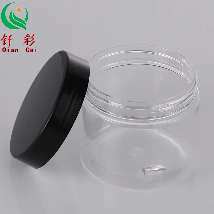 Frasco de plástico transparente 40ml -500ml, frasco de plástico vazio com parafuso preto