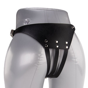 Pantalon de chasteté en cuir <span class=keywords><strong>PVC</strong></span> de taille adulte pour femmes Offre Spéciale avec rivet taille et jambe hanche reliure jarretelles ceinture Style BF-40700 - Product Image 2