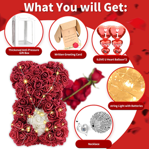 AYOYOかわいいロマンチックなネックレスバルーンギフトカード造花ローズベアボックスギフトバレンタインデー母の日ギフト - Product Image 2