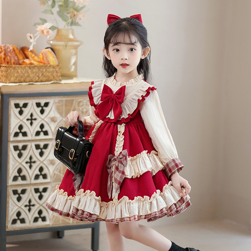 3 year old toddler girl winter dress Silvercell 1-9t Girls Christmas Velvet Twirl Dresses + Headband, Little Casual Long Sleeve Swing A-Line Skater Party Dress, 1-9 Years Girls Material Girls Chinese Red Dress