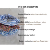 Scrunchie unisexe en lin rayé bleu ciel fait main Holdbeauty - Idée cadeau pour les filles, utilisation quotidienne, taille personnalisable