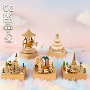 Carillon <span class=keywords><strong>in</strong></span> Legno Premium Runwood con Logo Inciso, Carillon a Manovella <span class=keywords><strong>in</strong></span> Legno per Regali Natalizi - Product Image 2