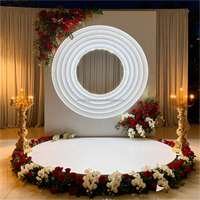 Support de toile de fond de mariage LED rond moderne, arche lumineuse géométrique circulaire pour la décoration de scène de mariage, accessoires pour événements et fêtes