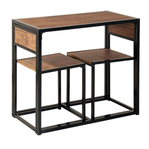 Ensemble de 3 pièces de Table et chaises, Table et chaises de Bar <span class=keywords><strong>à</strong></span> <span class=keywords><strong>manger</strong></span> Compact, <span class=keywords><strong>petit</strong></span> <span class=keywords><strong>espace</strong></span> pour cuisine, <span class=keywords><strong>salon</strong></span>, <span class=keywords><strong>salle</strong></span> <span class=keywords><strong>à</strong></span> <span class=keywords><strong>manger</strong></span> - Product Image 4