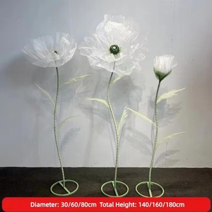 Flores de Amapola Artificiales de Seda para Decoración de Bodas, Escenarios, Diseño de Escenarios, Exhibiciones Florales Artificiales, Decoración de Escaparates - Product Image 4