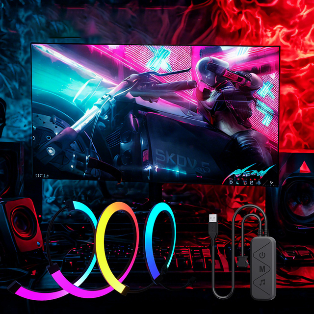 Smart Ambient TV PC Display Sync Computer Monitor Backlight LED Strip Light RGB Smart DIY Game Holiday Atmosphere Decor Lamp LED