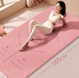 Tapis de yoga personnalisé avec logo imprimé, respectueux de l'environnement, antidérapant, en TPE, tapis de yoga empilable pour femmes - Product Image 2