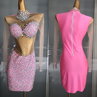 Novance Y2113 vêtements de créateur cristaux diamants scintillants mignon Mini robes roses chaudes robes pour femmes fête d'anniversaire