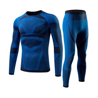 Ensemble de vêtements d'hiver en spandex/nylon à séchage rapide, motif léopard, pour sports de plein air, cyclisme, ski, compression chaude, entraînement physique pour hommes