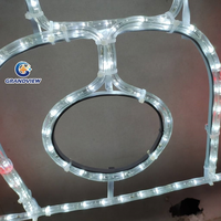 Guirlande lumineuse commerciale OEM pour Noël, motif 2D en corde, structure en fer, pour décoration extérieure de centres commerciaux et de rues en période des fêtes