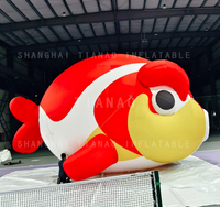 Modèle gonflable de poisson rouge de dessin animé gonflable d'animal de modèle gonflable de poisson rouge pour la décoration ou la publicité ou les événements