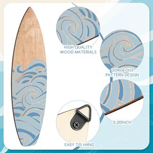 3 Piezas de Decoración de Pared de Madera con Forma de Tabla de Surf, Decoración de Verano, Letrero Colgante de Madera con Forma de Tabla de Surf para Decoración Tropical - Product Image 6