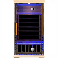 Sauna infrarouge pour la maison, spa électrique avec haut-parleurs Bluetooth, lampe LED, panneau de commande LCD, porte en verre trempé, design moderne en cèdre pour appartement