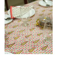 Nappe de table durable et moderne en coton imprimé à motifs carrés, écologique, imperméable, tissée, personnalisable pour hôtel