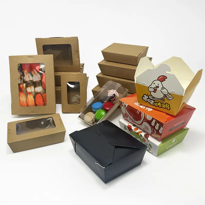 Pizza-box burger fried chicken chips patatine fritte cono pizza scatole per imballaggio in cartone scatola per alimenti in carta con logo personalizzato