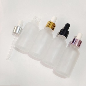4 unids/lote 30ML suero de vidrio esmerilado botella de aceite para el cabello oro plata Rosa Oro Negro cuentagotas cuerpo botellas de aceite esencial - Product Image 3