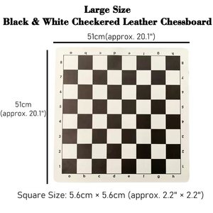 ポータブルチェスセット チェス時計 キング高さ9.5cm 51cm 黒白チェッカーボード シングルクイーンバージョン 子供用説明書 - Product Image 2