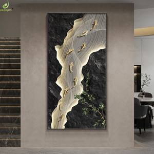 Cuadro de Porcelana con Nueve Peces, Estilo Moderno y Lujoso, Decoración de Pared para Sala de Estar - Product Image 2