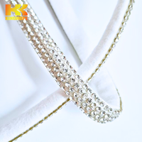 Bande de strass pour la décoration de chaussures, ruban de cristal à 4 rangs, fournisseur en gros, usine OEM personnalisée