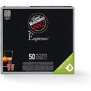 Cápsulas de Café Compostables Vergnano E'spresso Intenso, Paquete de 50 Unidades, Mini Tazas Desechables en Papel, Metal, Plástico y Cerámica, 0.17/Cápsula - Product Image 1