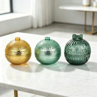 Porte-bougies en verre texturé en forme de globe, multicolores et multi-tailles, pour la décoration de table de fête, de la maison et des réceptions.