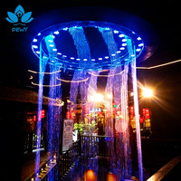 Fontaine à rideau d'eau numérique programmable de luxe DEWY en acier inoxydable, plans AutoCAD, pour usage commercial en hall, moderne et durable