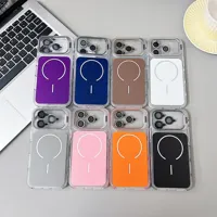 Coque de protection d'objectif d'appareil photo pour iPhone 17 Pro Max 17 Pro 16 15 14 13 12 avec support magnétique antichoc