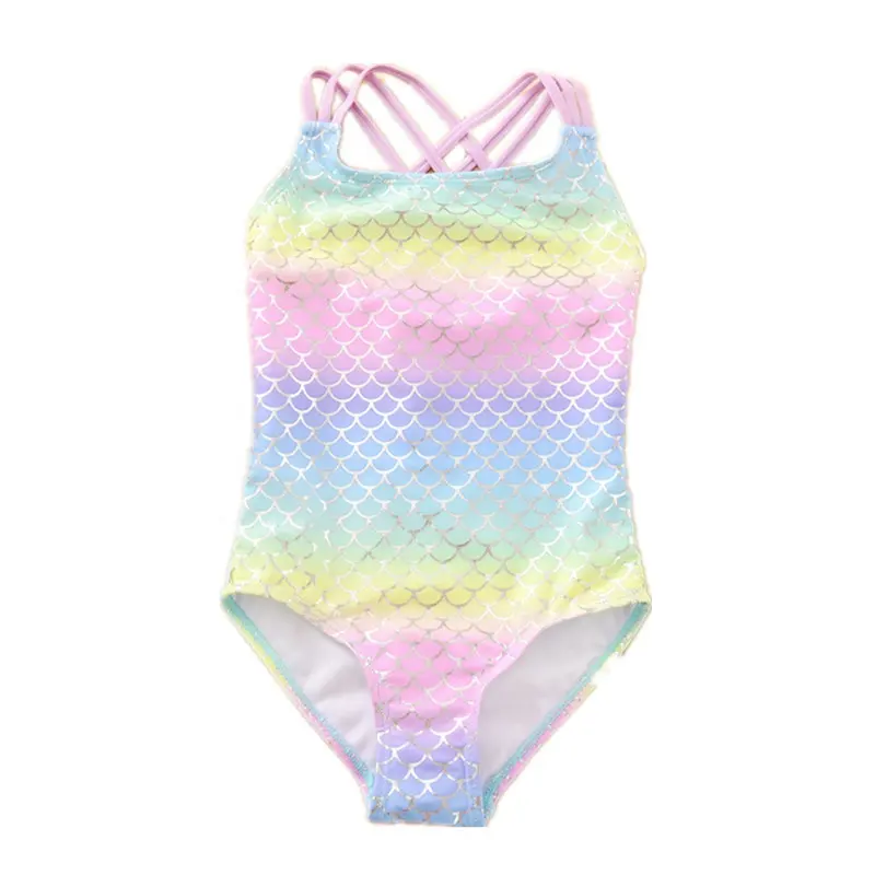 Kids Zomer Badpak Mermaid Veelkleurige Weegschalen Badmode Meisjes Badpakken Kinderen