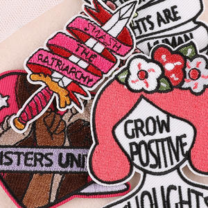 Parche de Tela <span class=keywords><strong>Bordado</strong></span> a Máquina Termoadhesivo al por Mayor, Parche de <span class=keywords><strong>Bordado</strong></span> <span class=keywords><strong>Feminista</strong></span>, Servicio Personalizado Disponible - Product Image 3