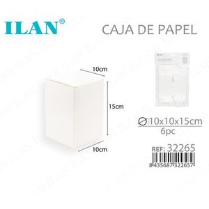 Scatola di Carta Ilan 10x10x15 Cm Pieghevole Bianca Confezione da 6 Pezzi - Product Image 3