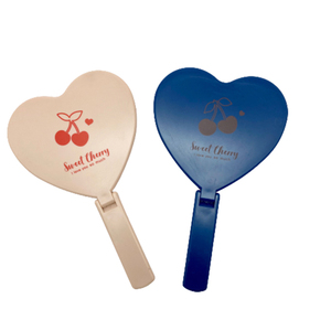 Specchio compatto tascabile tenuto in mano cosmetico cosmetico portatile a forma di cuore di bellezza sveglia - Product Image 3