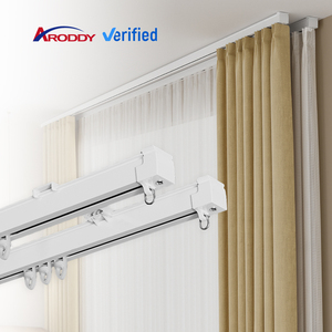 Rail de <span class=keywords><strong>rideau</strong></span> invisible en métal blanc portable ARODDY pour extérieur, résistant à la corrosion, 73,2 pouces - Product Image 1