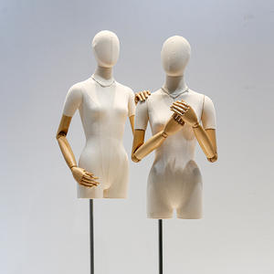 عارضة أزياء نسائية عالية الجودة من الخشب الصلب ذراع نشاط يدوي ملفوفة نموذج قماش مانيكان - Product Image 4